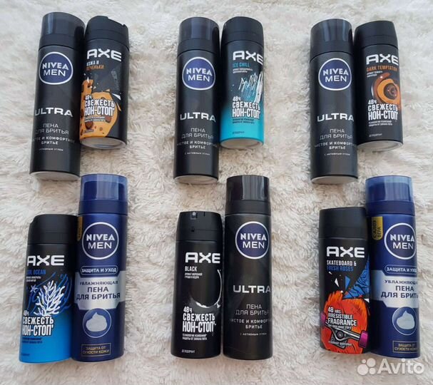 Дезодорант мужской axe, пена для бритья nivea