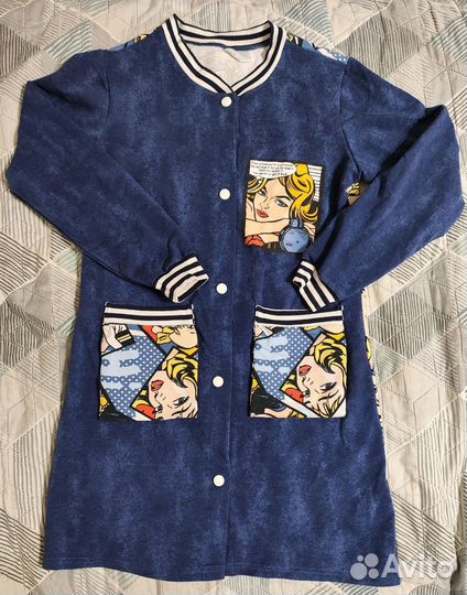 Бомбер на кнопках пинап женский 42