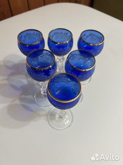 Редкая водочная рюмка Богемия,цветной хрусталь