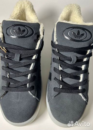 Кроссовки Adidas Campus Grey с мехом