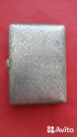 Портсигар серебряный с золотым вензелем. Царизм