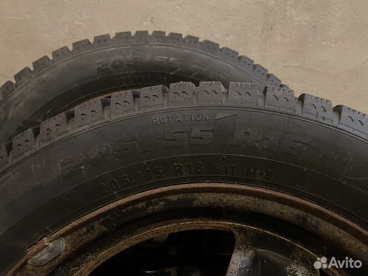 Колеса зимние шипы Пирелли формула айс 205/55 R16