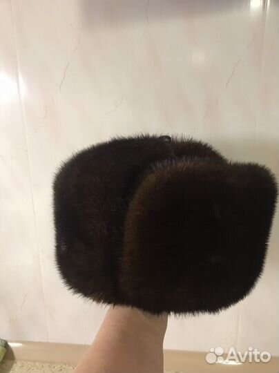 Мужская шапка ушанка норковая