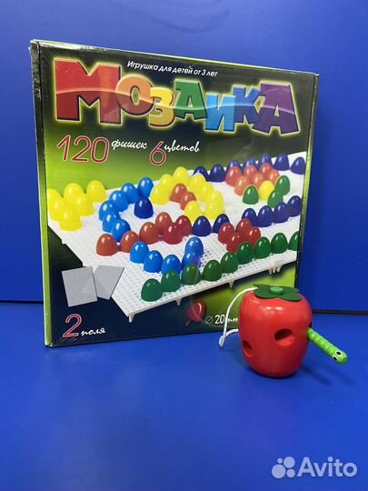 Мозаика и шнуровка яблоко с червяками