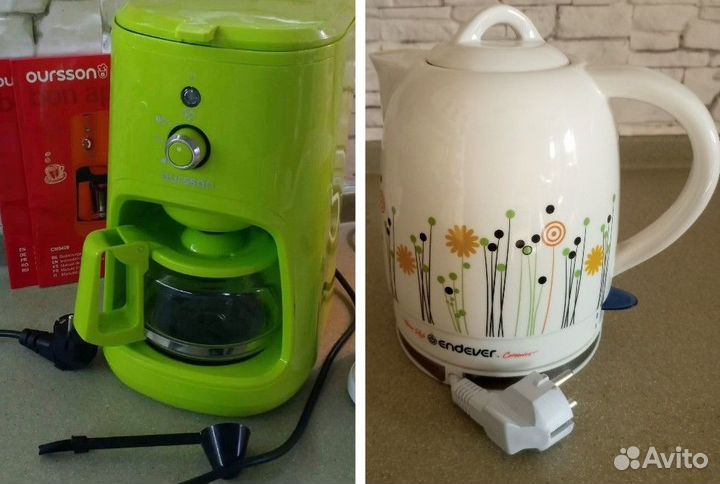 Кофеварка с кофемолкой (2 в 1), Чайник керамика