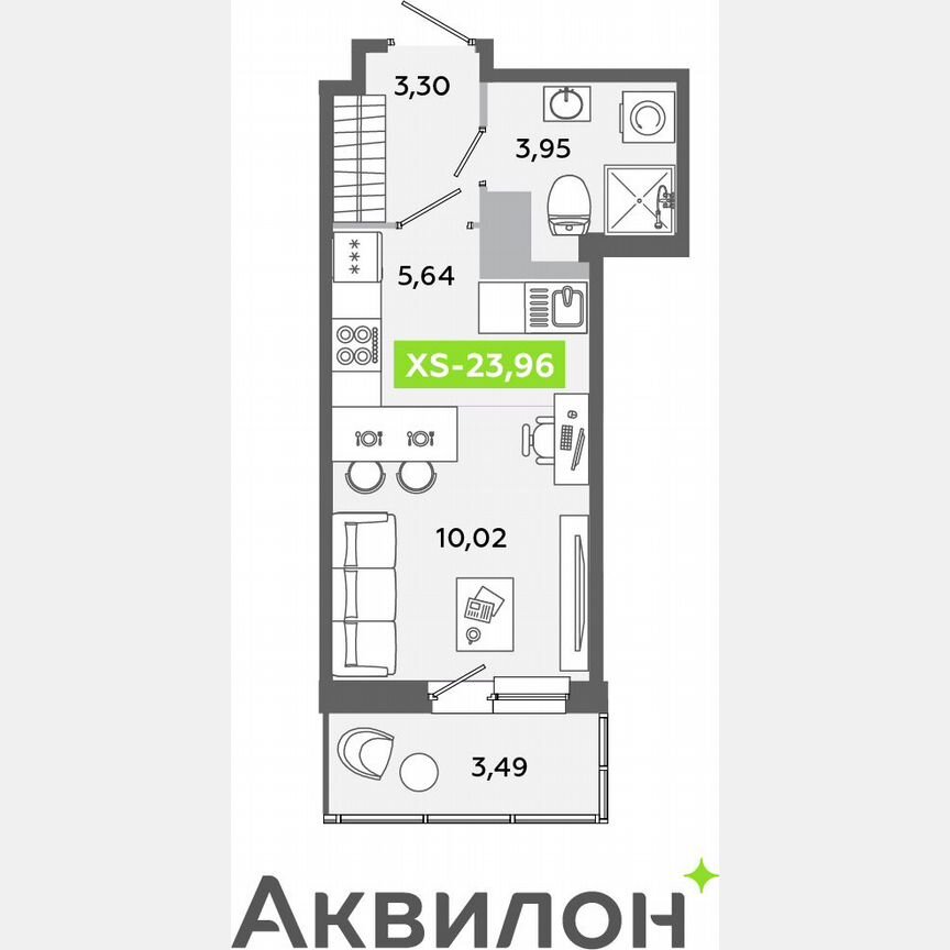 Квартира-студия, 24 м², 11/12 эт.