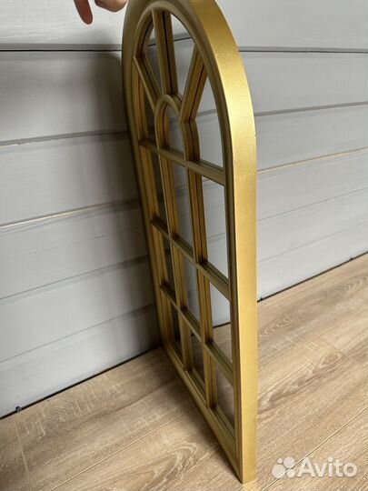 Зеркало арочное окно 2 шт золото 71*38 см