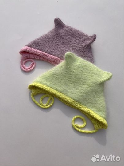 Шапка вязаная с ушками