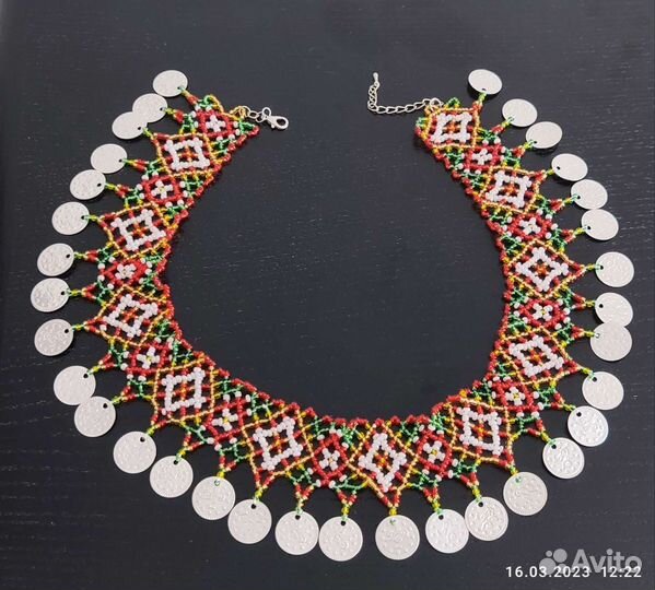 Колье ожерелье из бисера Чувашский орнамент