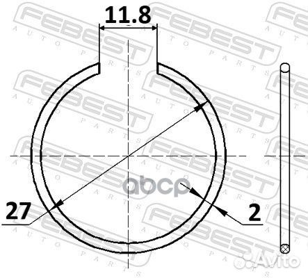 Кольцо стопорное Febest MB160387,MB620560,MB526340