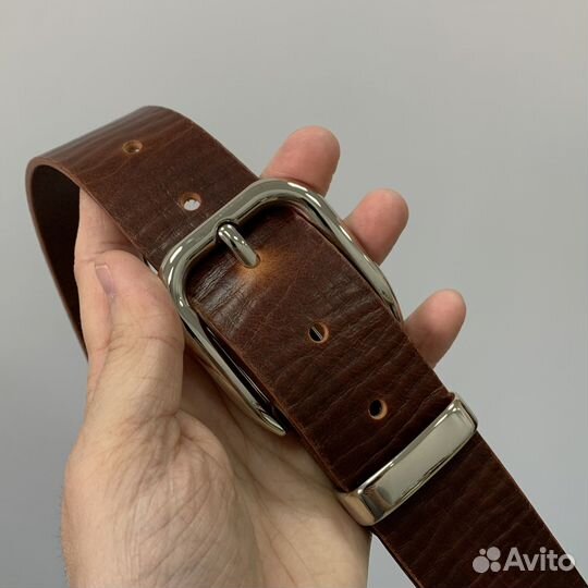 Ремень мужской из кожи джинсовый