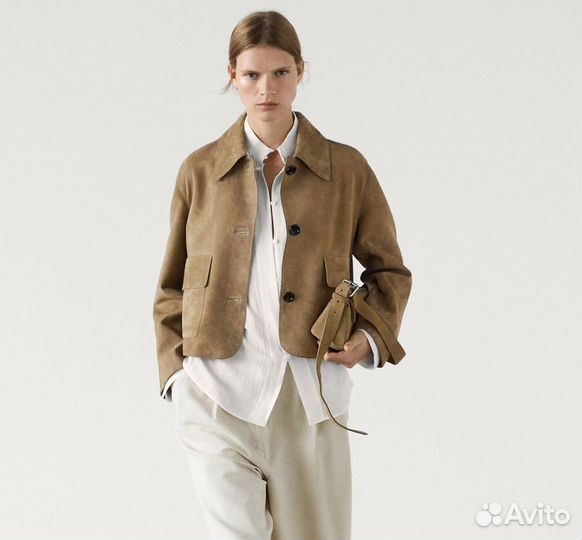 Замшевый жакет massimo dutti L