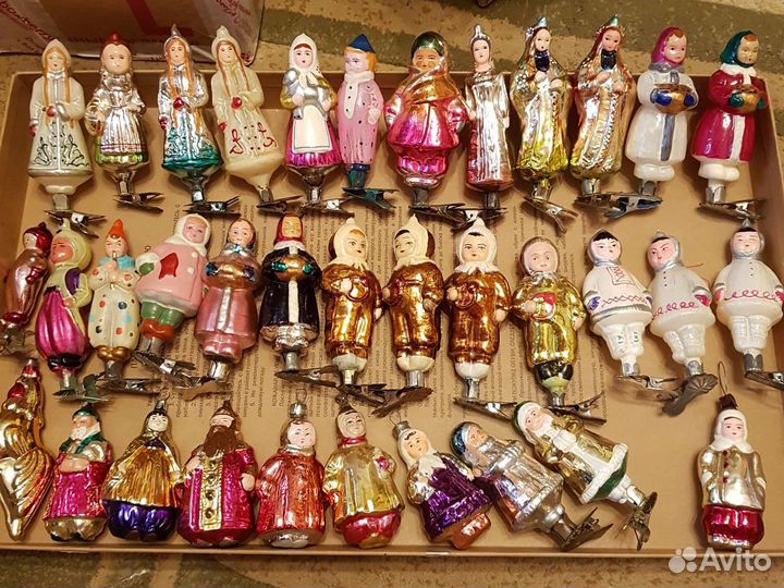 Елочные игрушки СССР прищепка люди