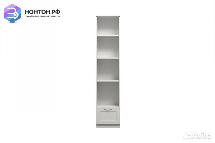 Стеллаж Сириус белый с одним ящиком