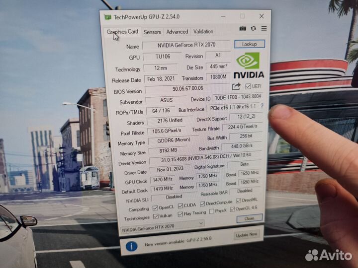 Asus RTX 2070 (40hx для игры)