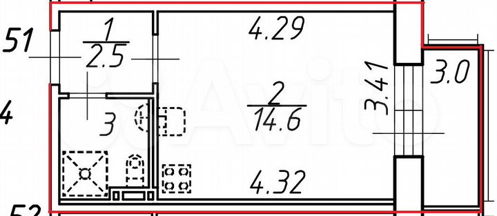 Квартира-студия, 20 м², 2/4 эт.