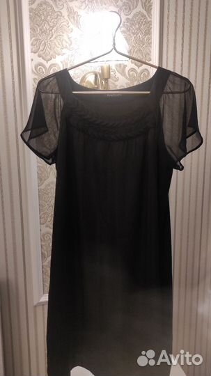 Платье чёрное коктельное 50
