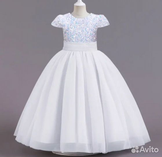 Нарядное белое платье 116 122