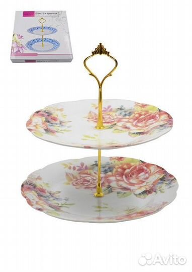 Фруктовница 2-х ярусная Фарфор/2P-F151/кк