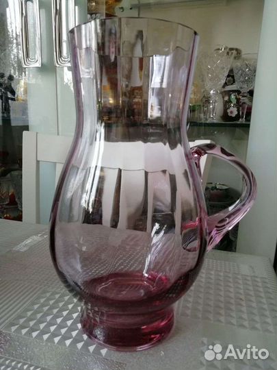 Кувшины цветное стекло кракле СССР лзхс