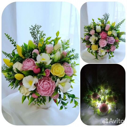 Букет-светильник из мыла