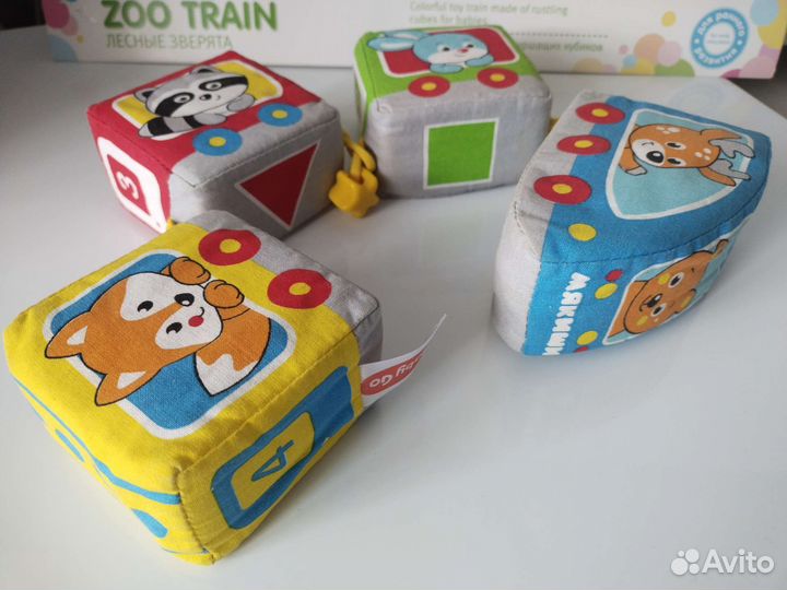 Мягкие кубики Паровозик, 