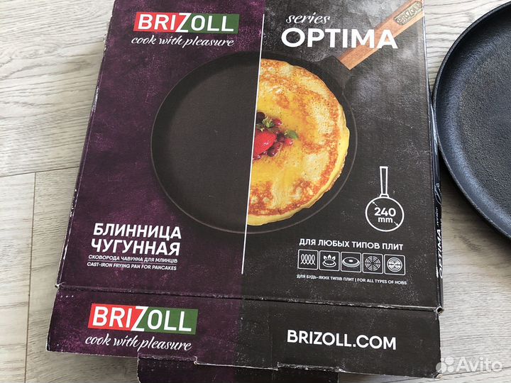 Чугунная сковорода блинная 22 см