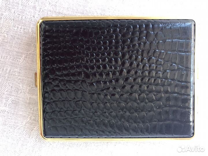 Портсигар кожа черный