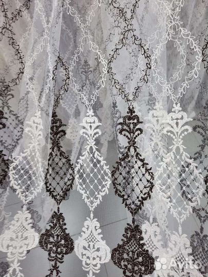 Тюль готовый с вышивкой