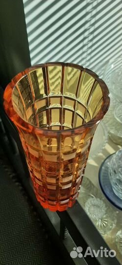 Ваза Бисер медовый хрусталь гхз линза