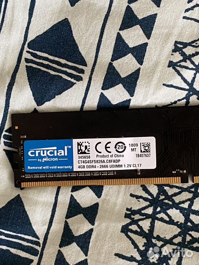 Оперативная память ddr4 4gb 2666 crucial