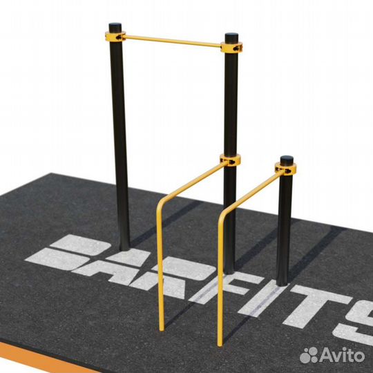 Турник С гнутыми брусьями свс-77 76мм пластик
