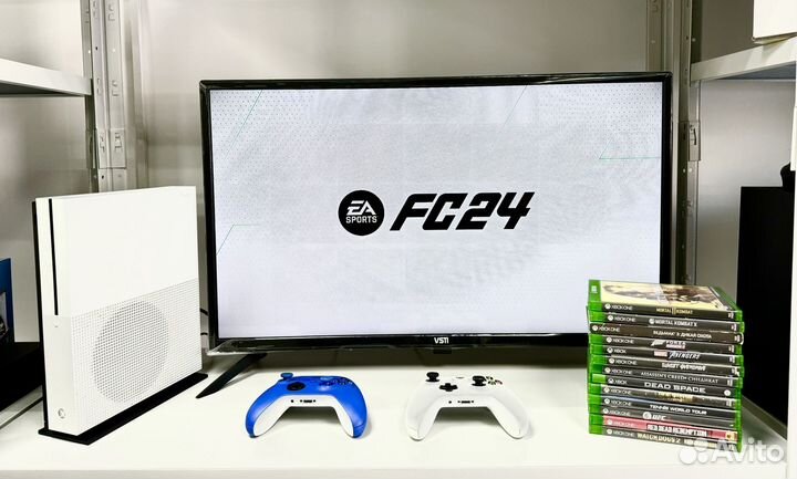 Xbox One S + FC 24 + 500 игр