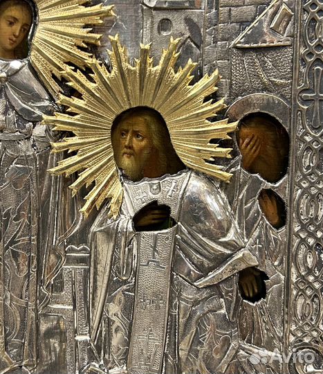 Икона Явление Богородицы Сергию Радонежскому Очень