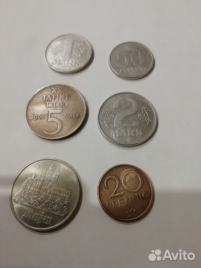 Монеты и боны ГДР и фрг