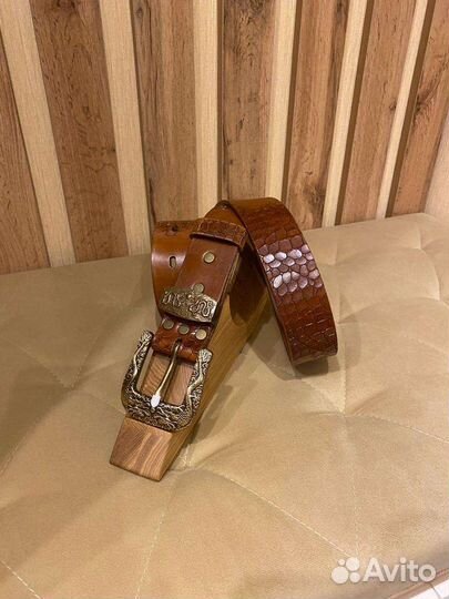 Мужской кожаный ремень ручной работы