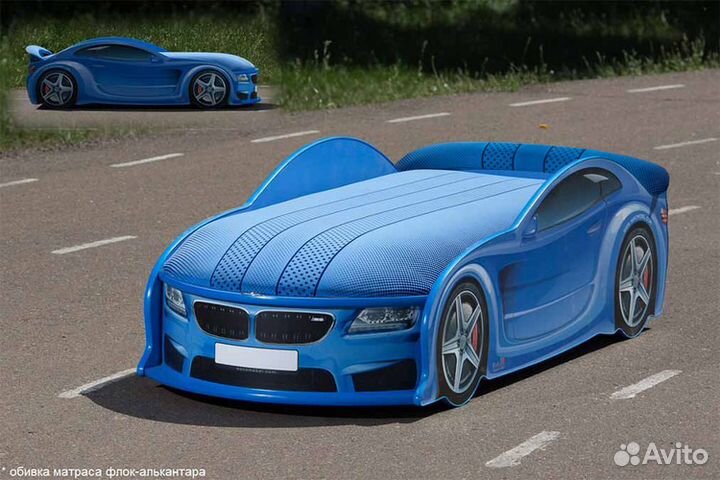 Кроватка машина бмв синяя