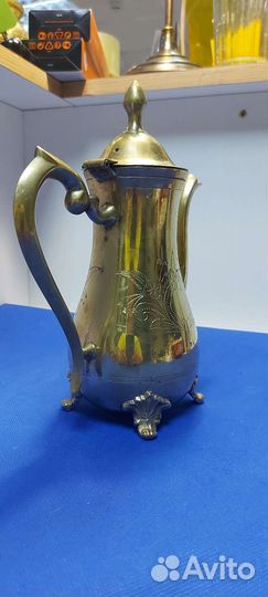 Антикварный кофейник E.P.N.S. бронза