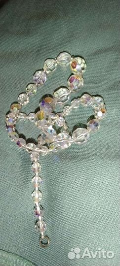 Украшение из натуральных камней и чешского стекла