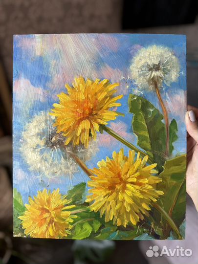 Картина маслом Одуванчиков букет