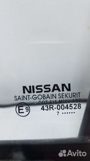 Стекло задней левой двери Nissan Tiida