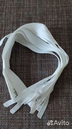 Молния разъемная белая тракторная 50 см