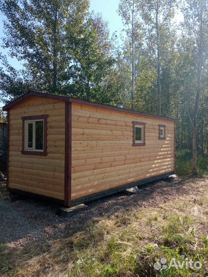 Мобильная баня из бруса 2.3 x 7 метров