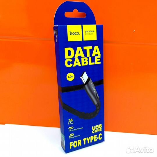 Кабель Hoco U58 Type-C черный 1.2м, 3A