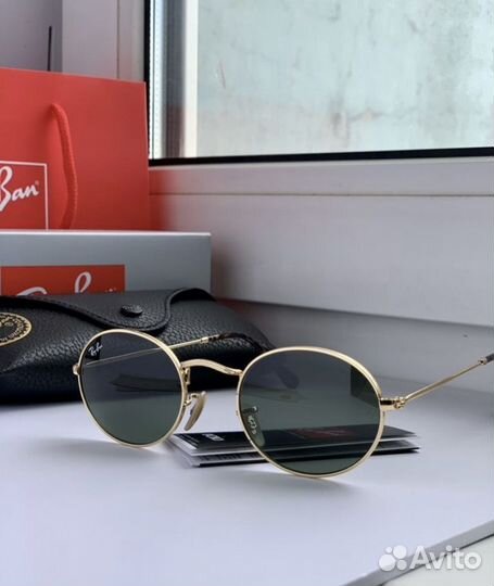 Очки ray ban oval зеленые