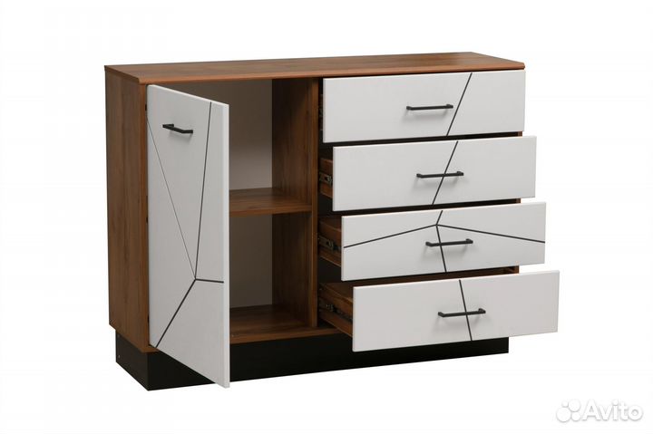 Комод Олмеко Гамма Белый 120х90х36