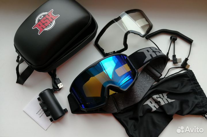 Очки с подогревом для снегохода и лыж