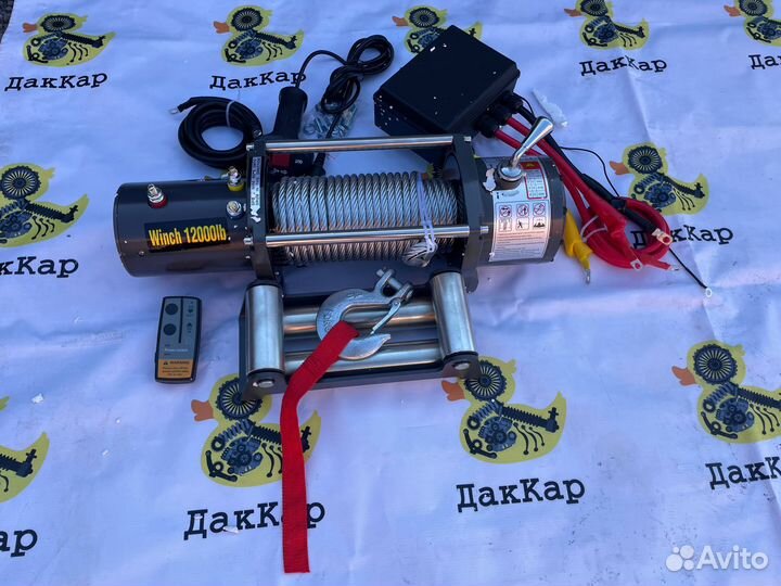 Лебедка electric winch 12000 стальной трос
