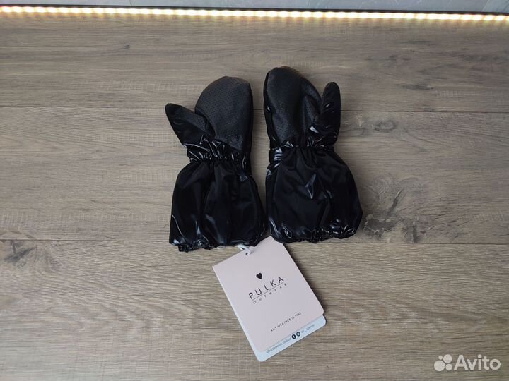 Варежки Pulka Чёрный глянец