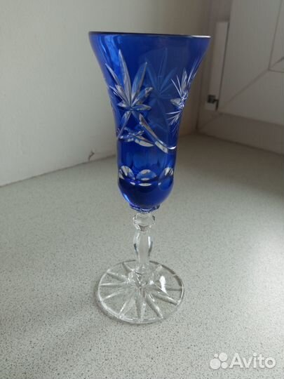 Рюмки цветной хрусталь Чехия. Ручная работа
